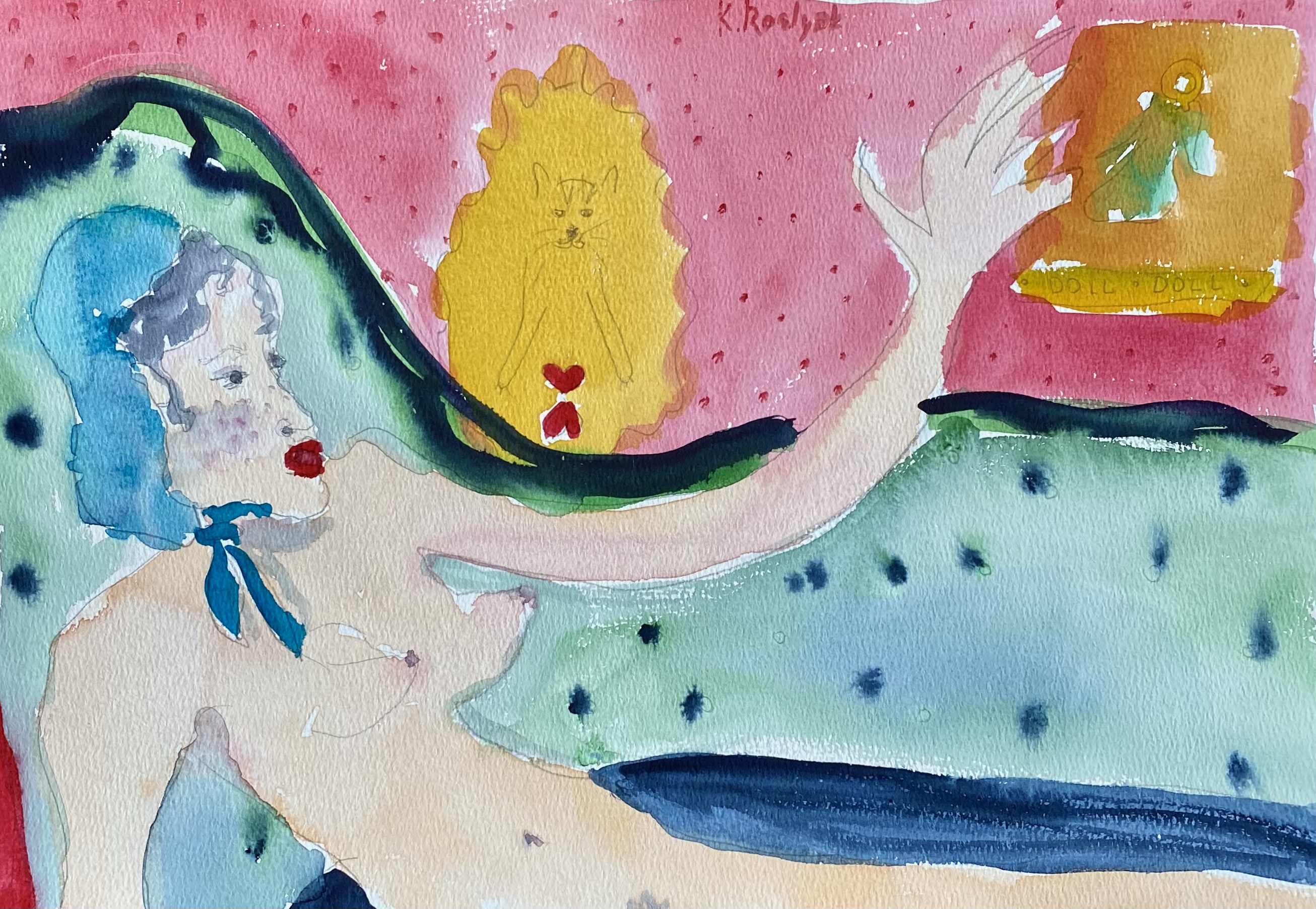 Авторская графика Мулатка в розовом – Каролина Росляк, 27 x 39 см, № – Купить на Bizar