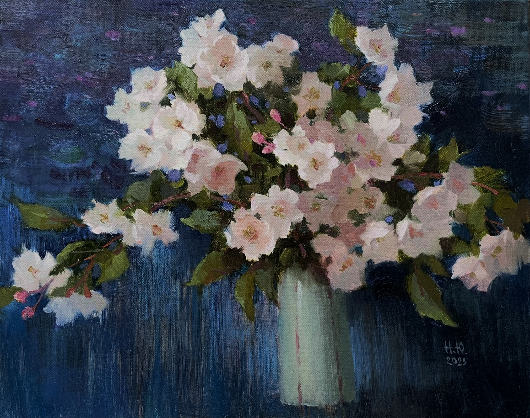 Картина, живопись Флоксы в хрустале – Юлия Непокрытая, 80 x 60 см