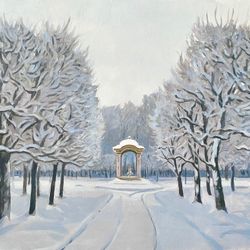Зима в Архангельском. Розовый фонтан