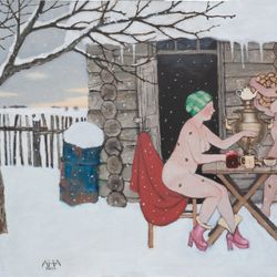 Без названия (Женщины возле бани)