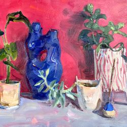 Plants on pink