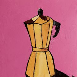 Yellow moka pot