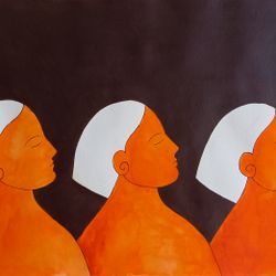 Три девушки в профиль