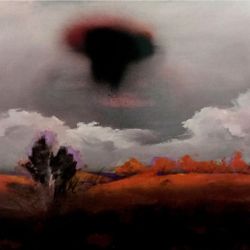 Пейзаж с черной дырой или облаком