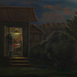 На крыльце. Вечер