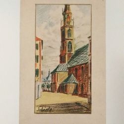 Церковь Бознен. Цветные мелки