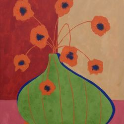 Ваза с оранжевой календулой