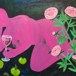The lady with the wine glass