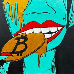Девушка с биткойном
