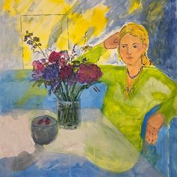 Woman and Flowers