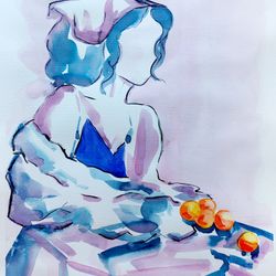 Девочка с персиками