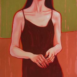 Девушка в платье винного цвета (The lady in wine red dress)