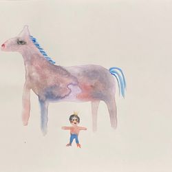 Лошадка розовая блестящая