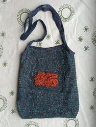 Авоська-шоппер из фасадной сетки с сотканным рисунком