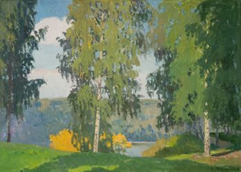 Вечер. Берёзы. Плёс