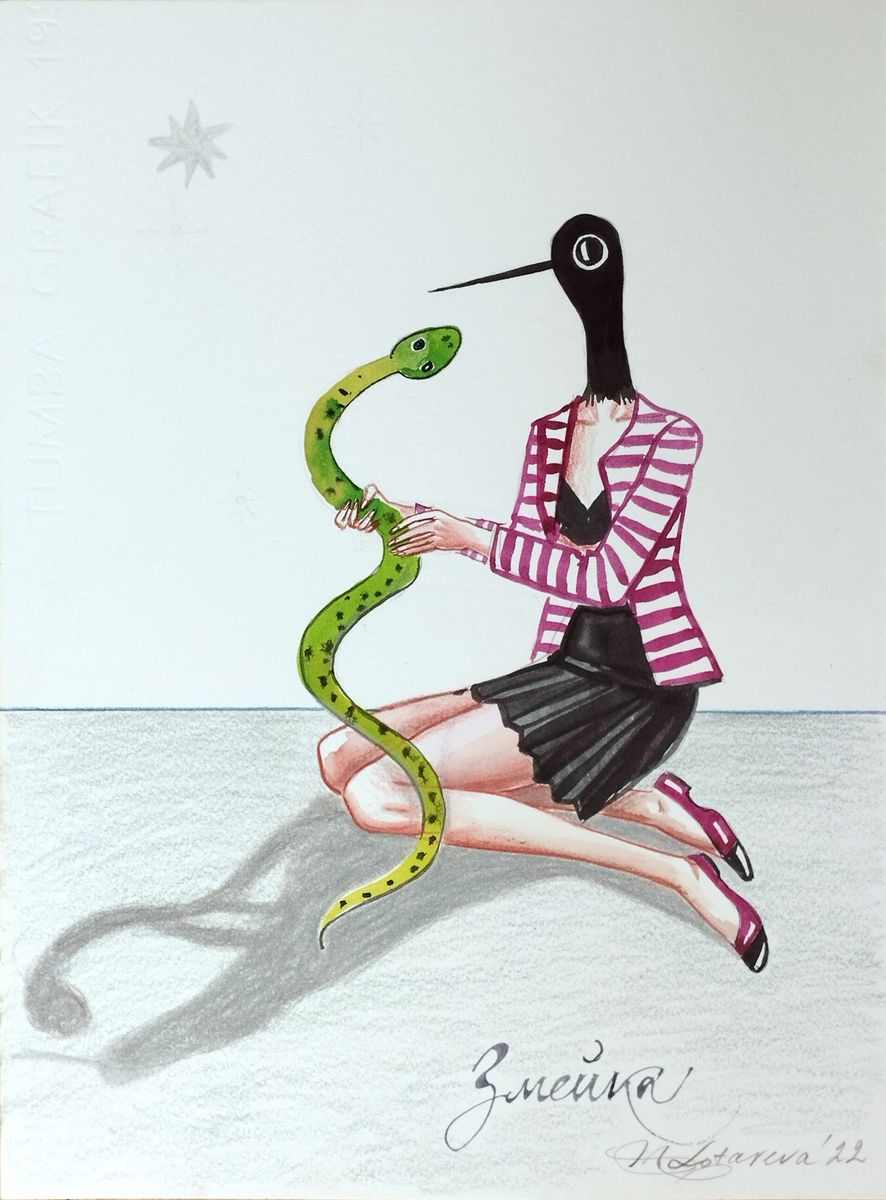 Змея на работе. Змейка Натальи Грухиной. На работу к змеям.