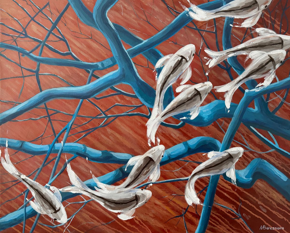 Картина, живопись Терракотовое небо – Марина Береснева, 100 x 80 см ...