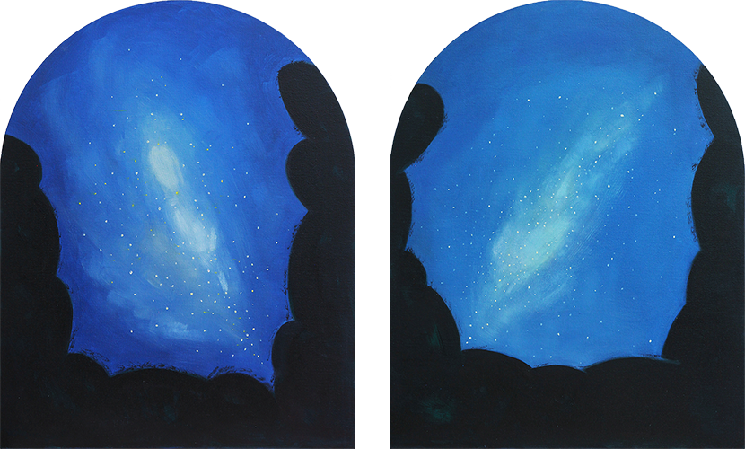 Ольга Колпакова (Картина, живопись - 
                  80 x 50 см) Небесный путь. Диптих