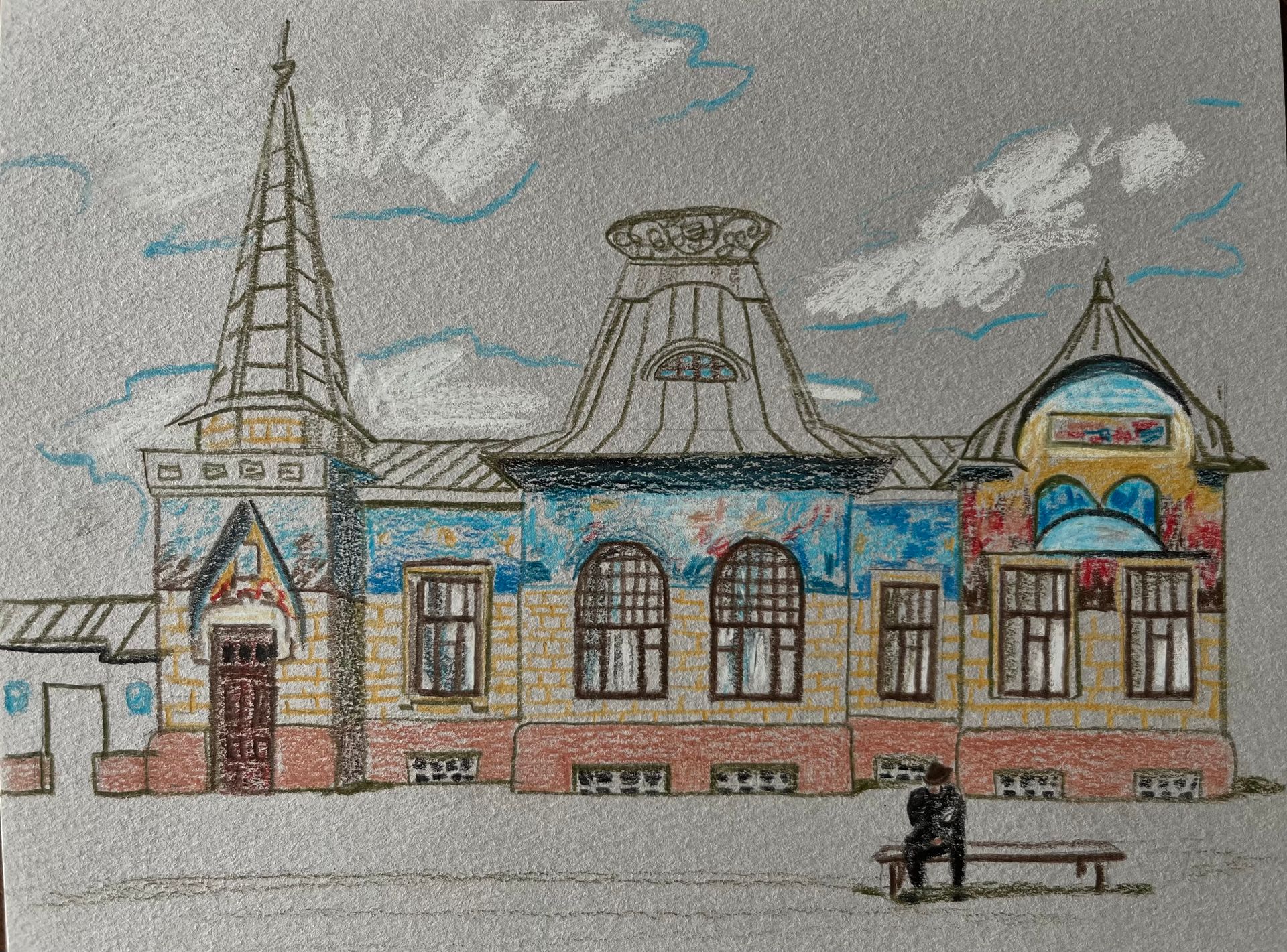 Елизавета Тарасова (Авторская графика - 
                  21 x 15.8 см) Дом Шаронова в Таганроге