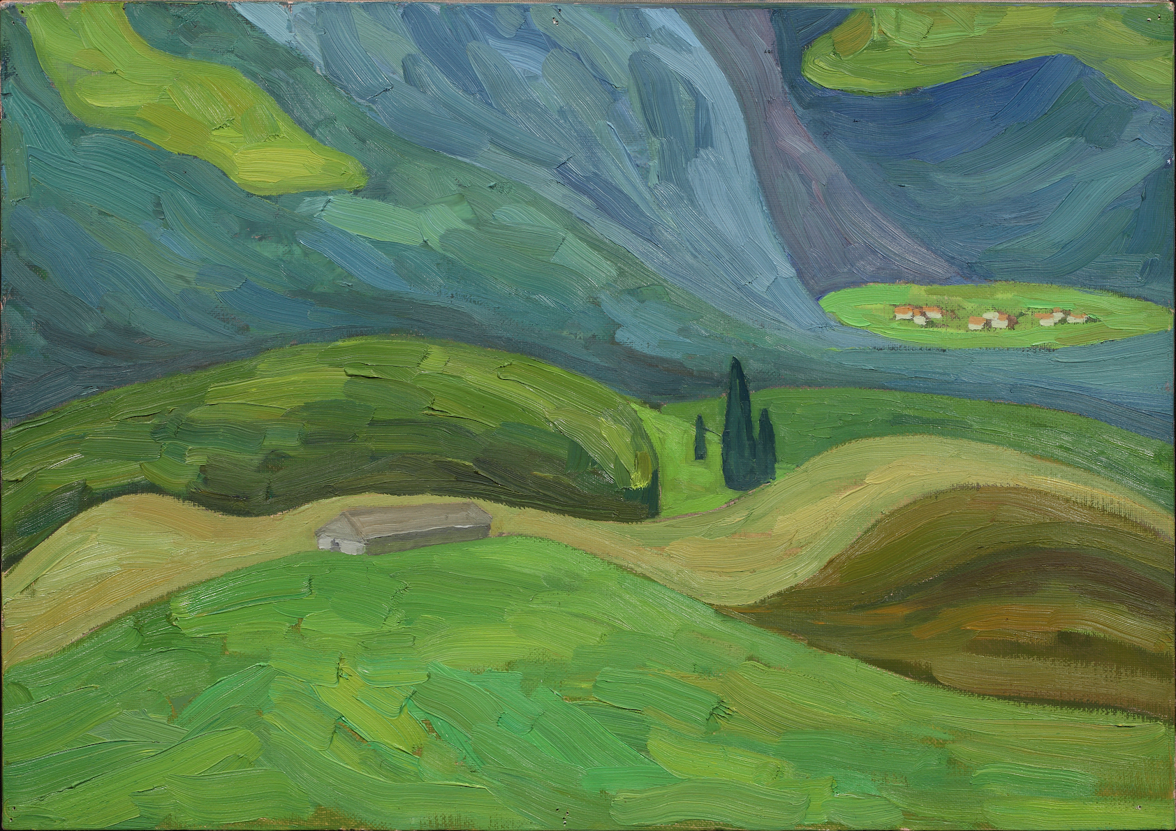 Марианна Чайка (Картина, живопись - 
                  70 x 50 см) Диптих. Симфония Зеленых Гор. Часть 2