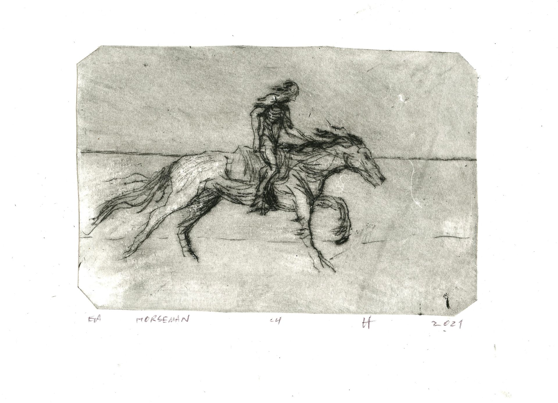 Иван Архипов (Графика печатная - 
                  26 x 20.5 см) Horseman