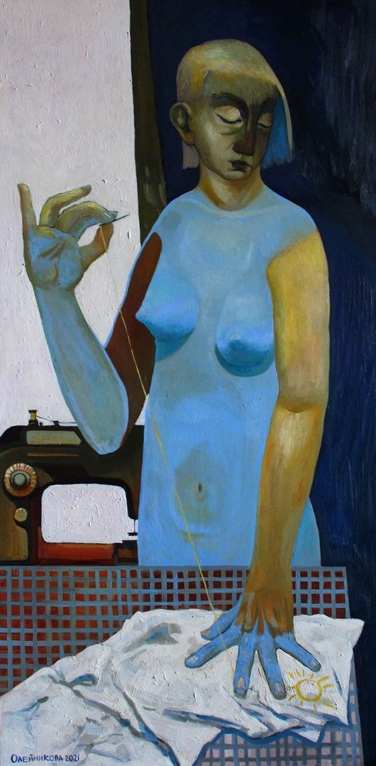 Лера Олейникова (Авторская графика - 
                  50 x 100 см) Швея