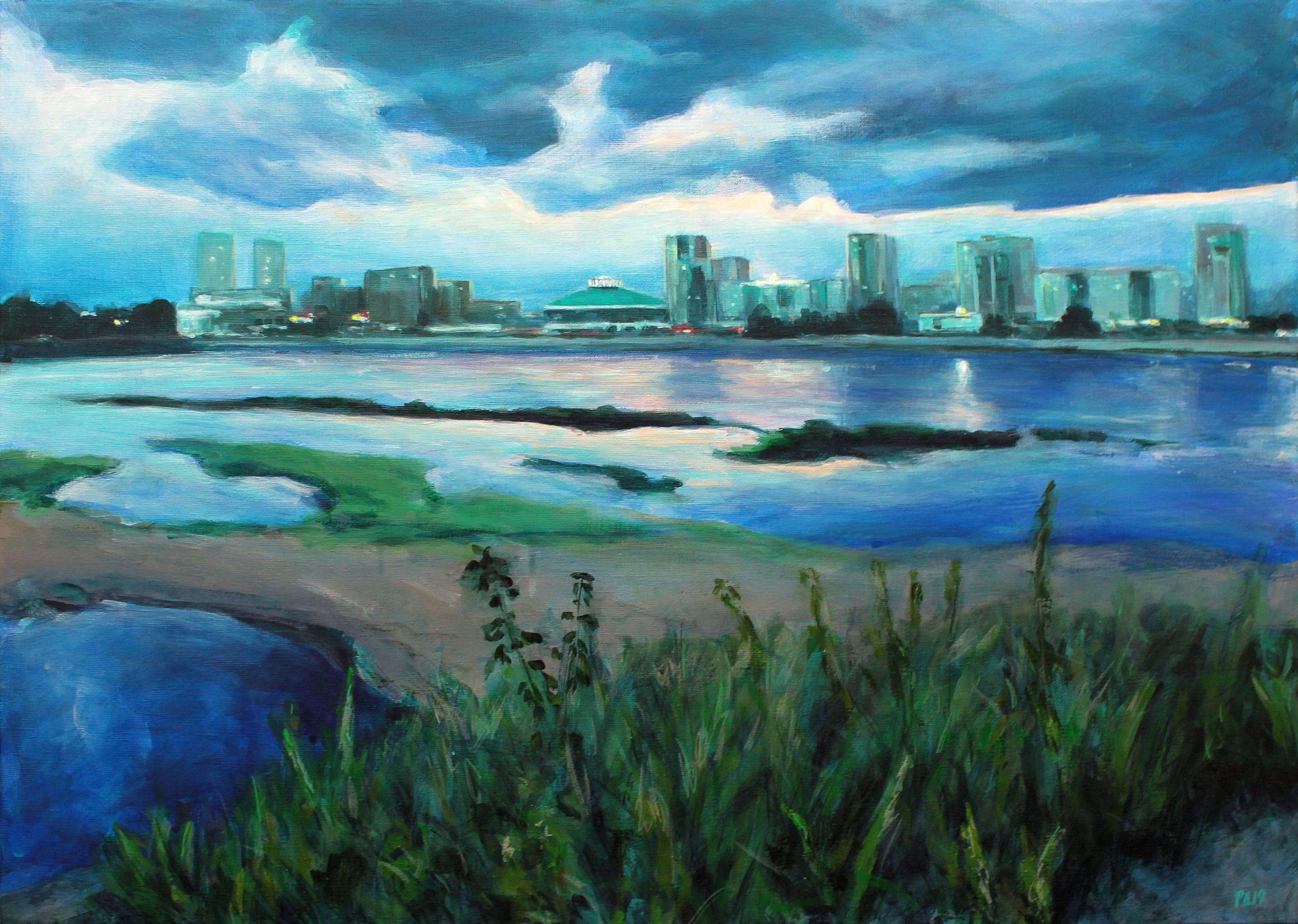 Денис Русаков (Картина, живопись - 
                  70 x 50 см) Вечерний Челябинск