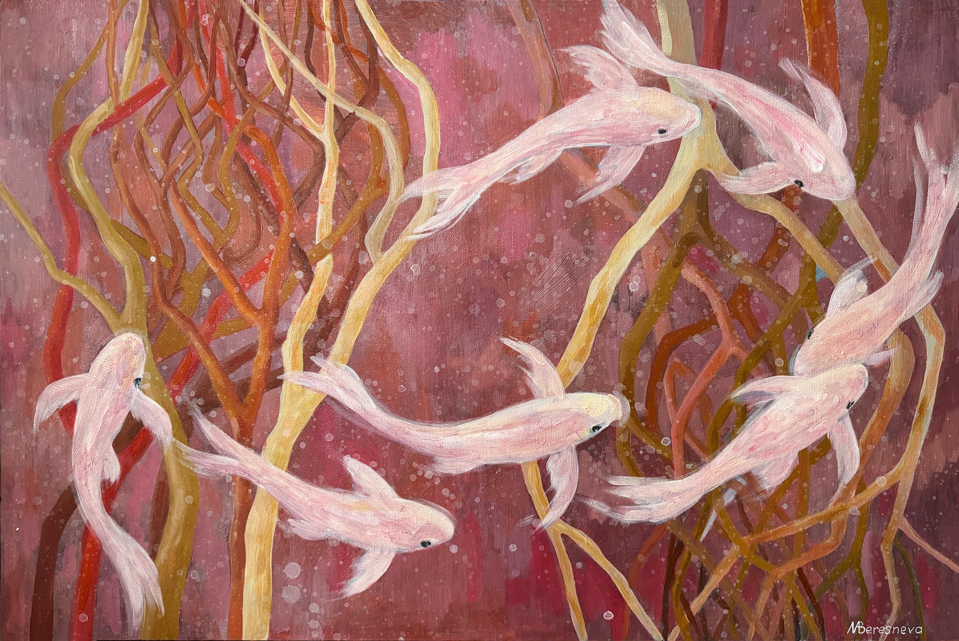 Марина Береснева (Картина, живопись - 
                  90 x 60 см) Два гнезда
