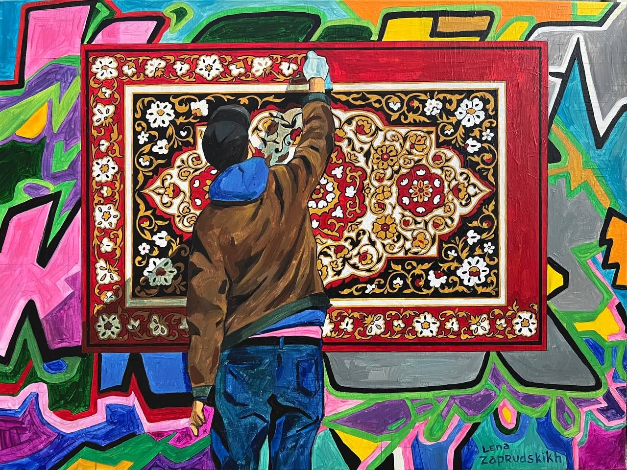 Лена Запрудских (Картина, живопись - 
                  80 x 60 см) Зауютил стену