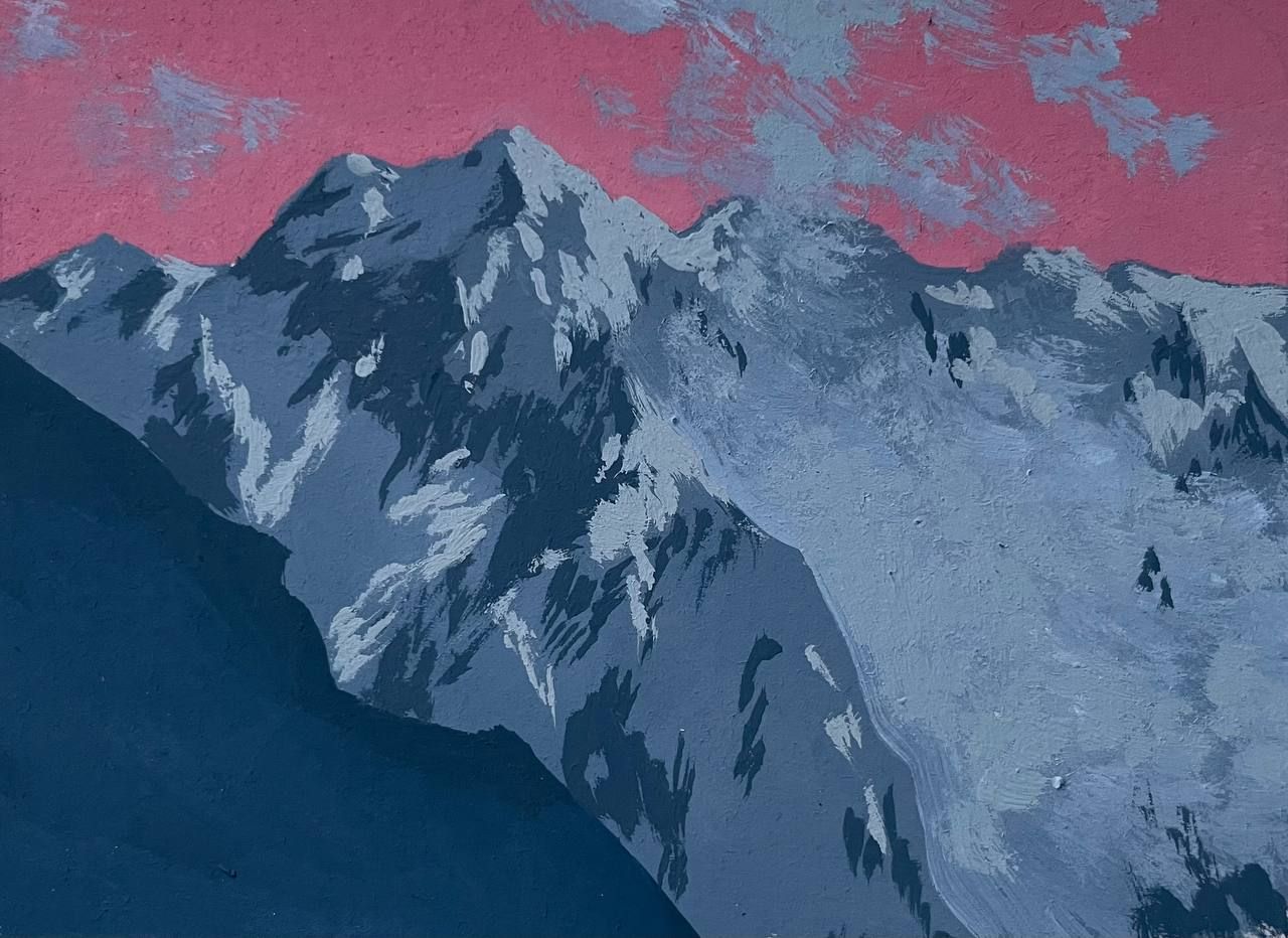 Кристина Ларина (Авторская графика - 
                  15.5 x 11 см) Горы, февральская серия 4