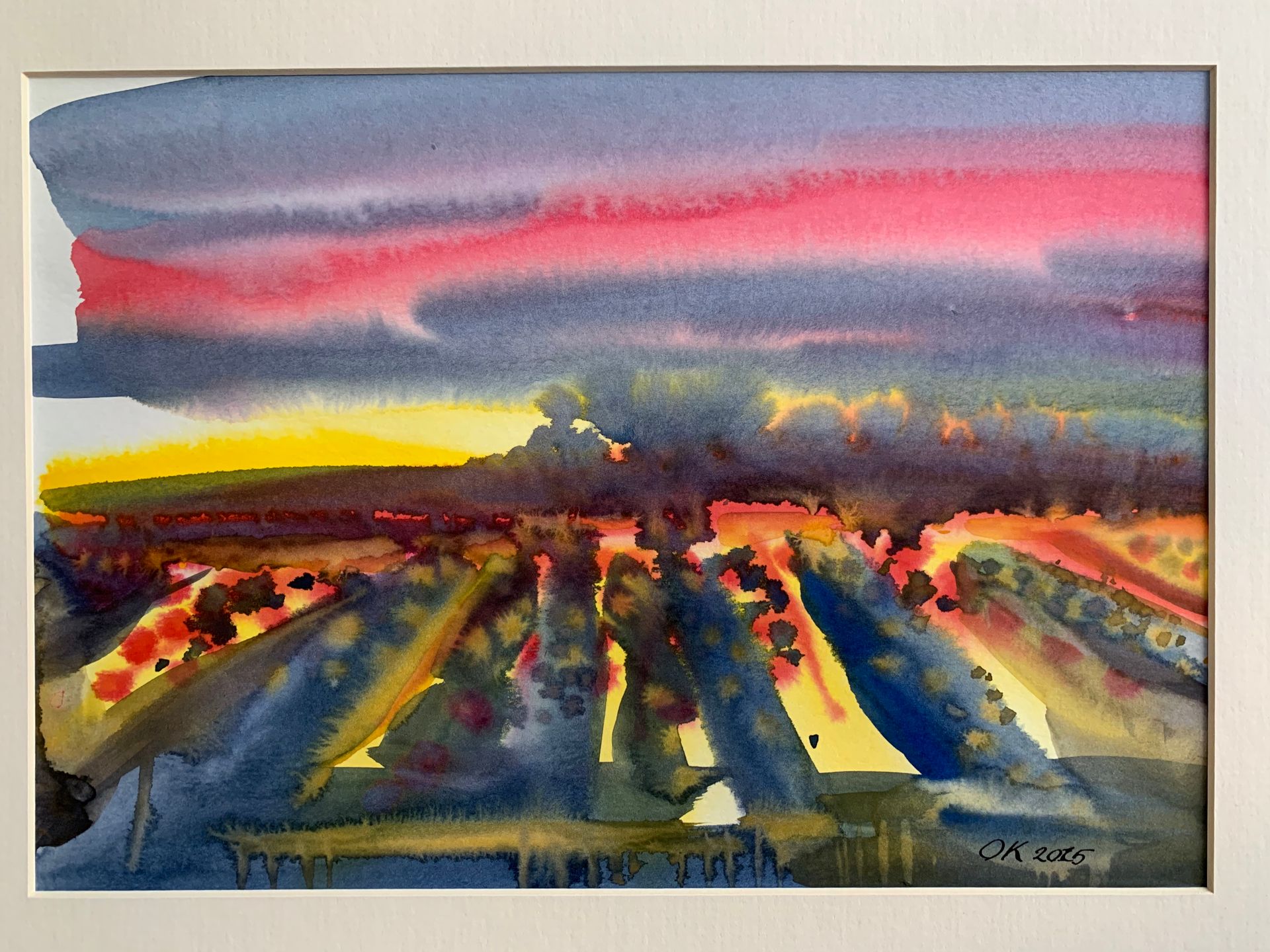 Ольга Кожевникова (Авторская графика - 
                  29.5 x 21 см) Sunset in the Florida
