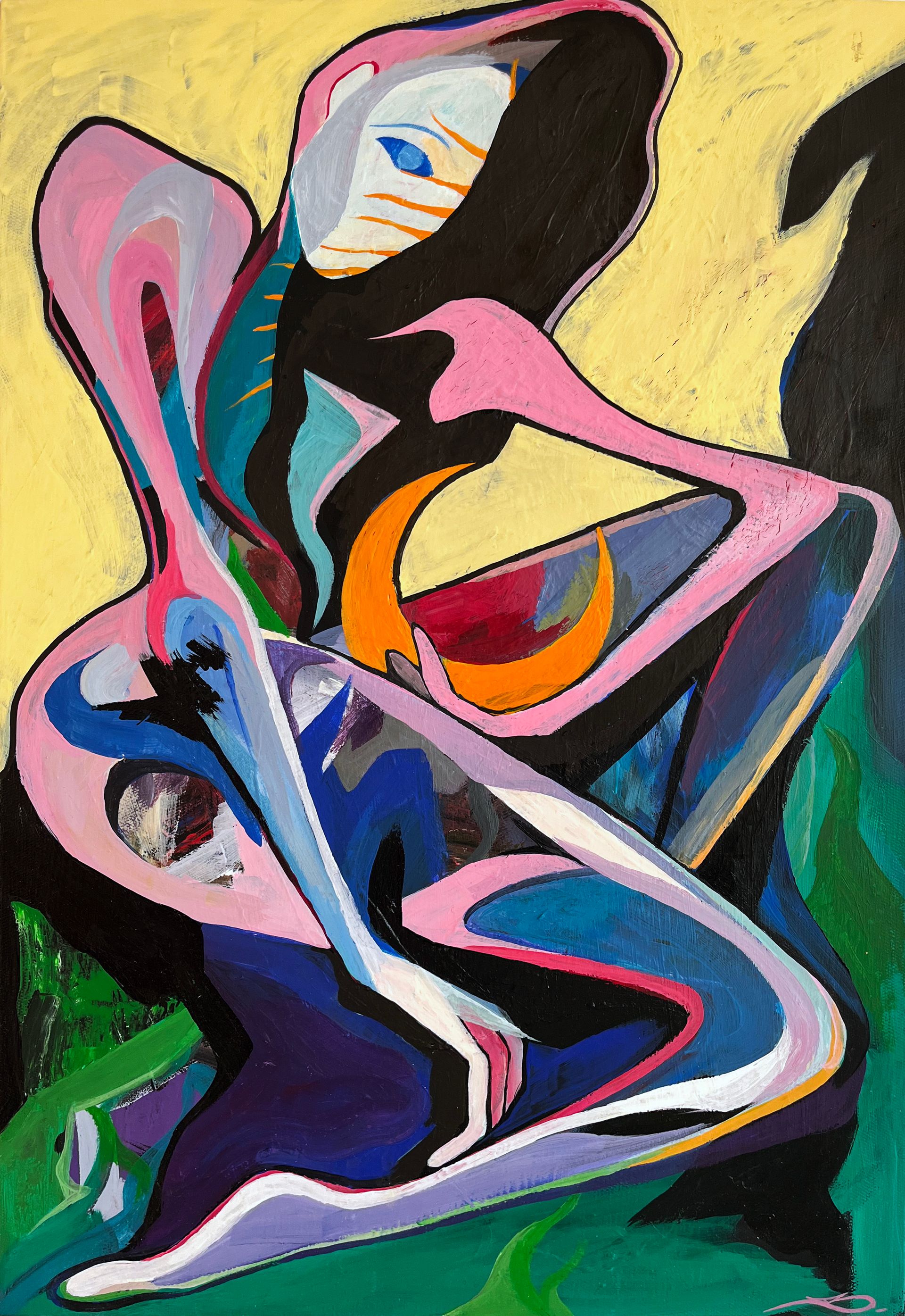 Валерий Вачегин (Картина, живопись - 
                  40 x 60 см) Дама с луной