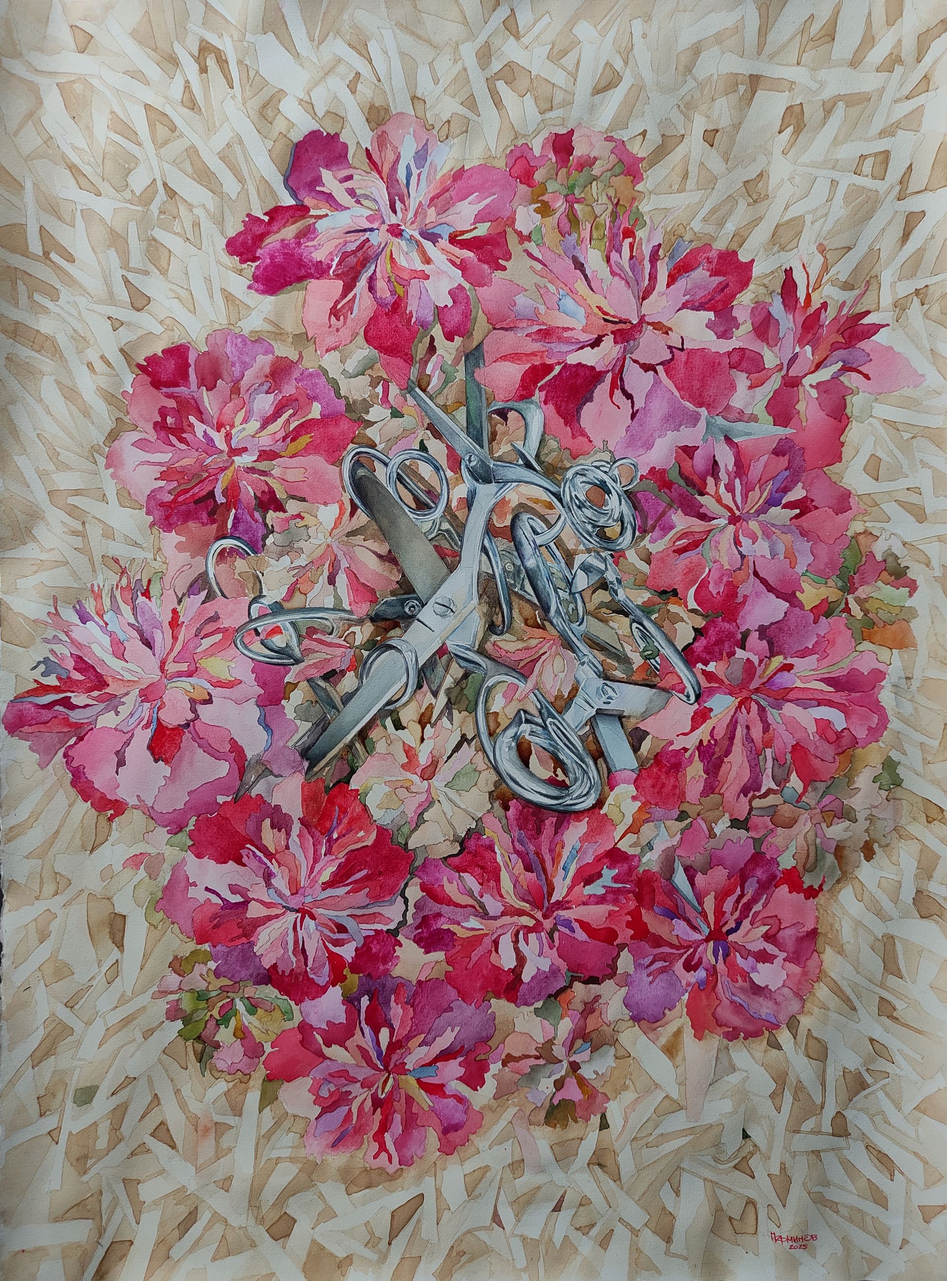 Алексей Перминов (Авторская графика - 
                  56 x 76 см) Борьба