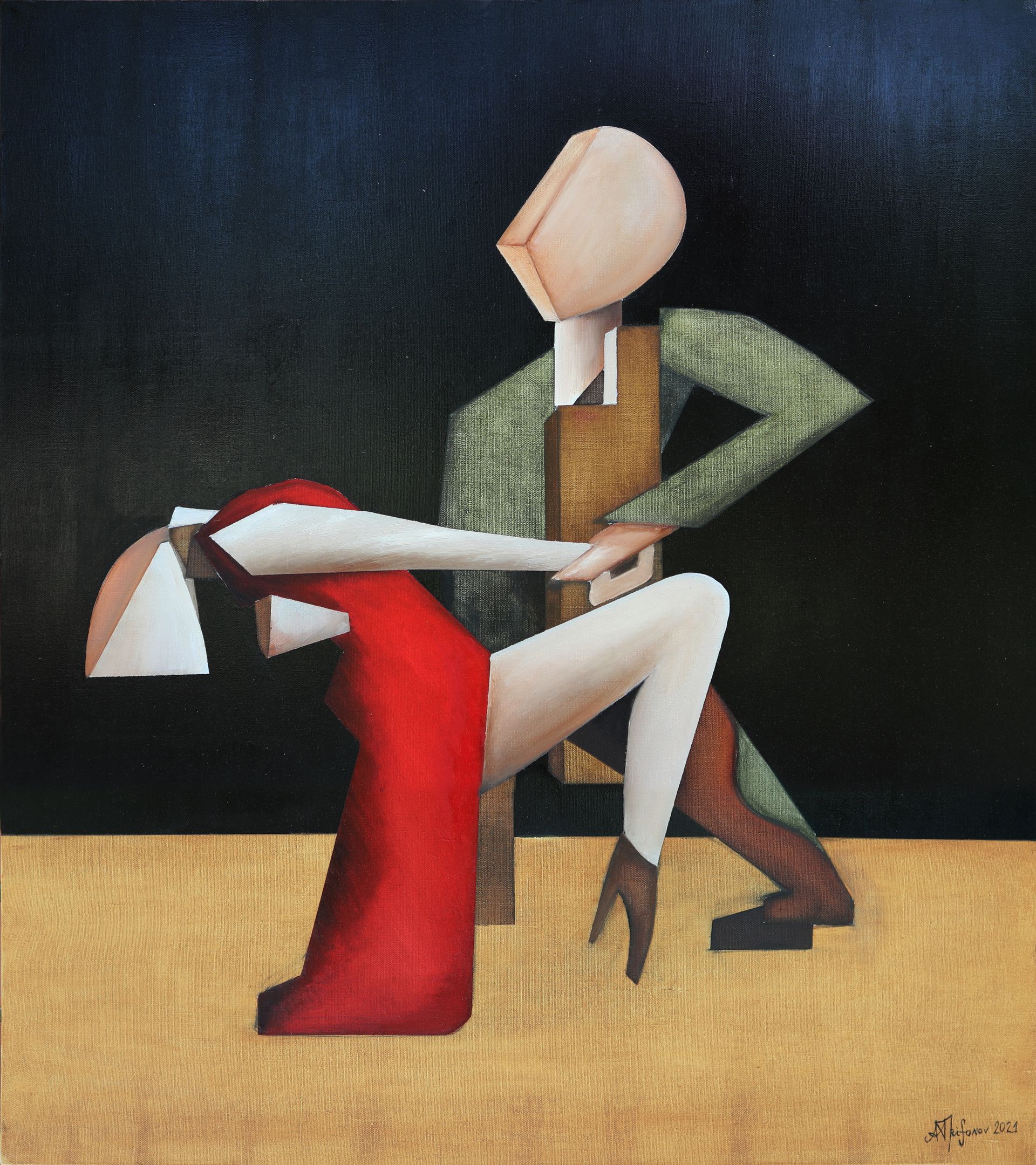 Александр Трифонов (Картина, живопись - 
                  80 x 90 см) Танго после заката