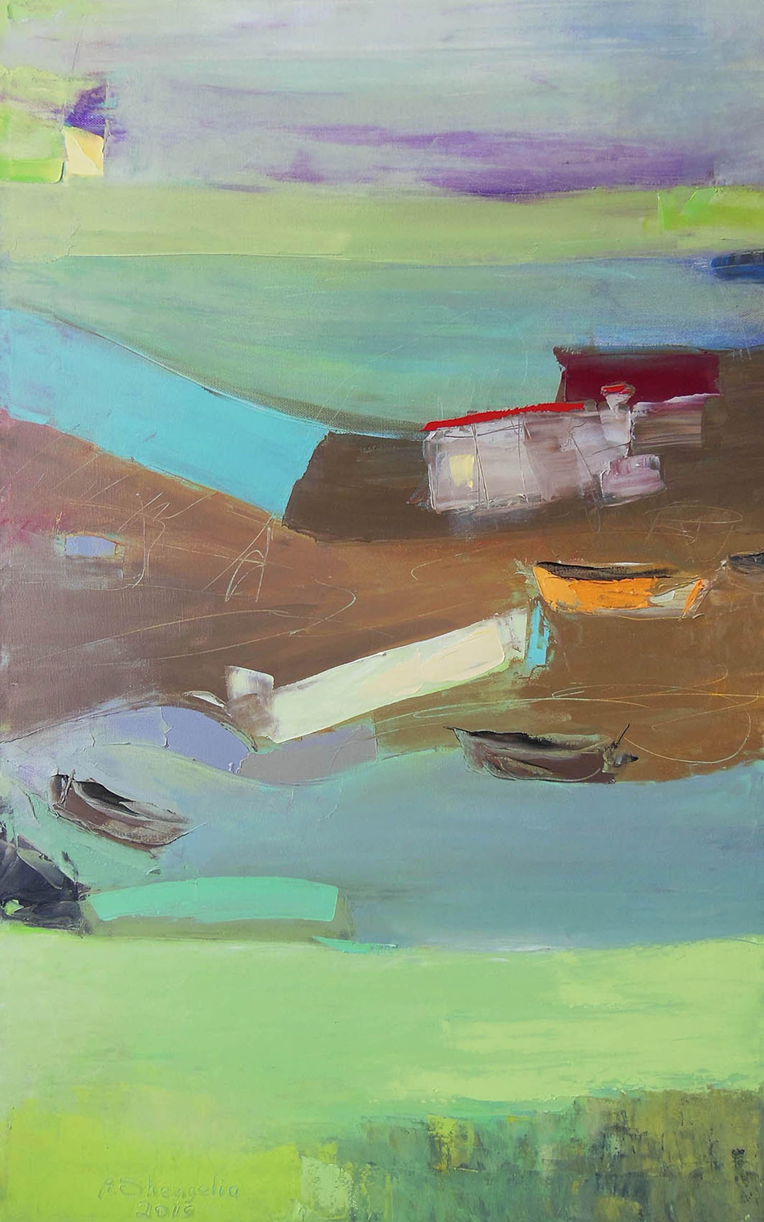 Андрей Шенгелия (Картина, живопись - 
                  50 x 80 см) Ожидание прилива