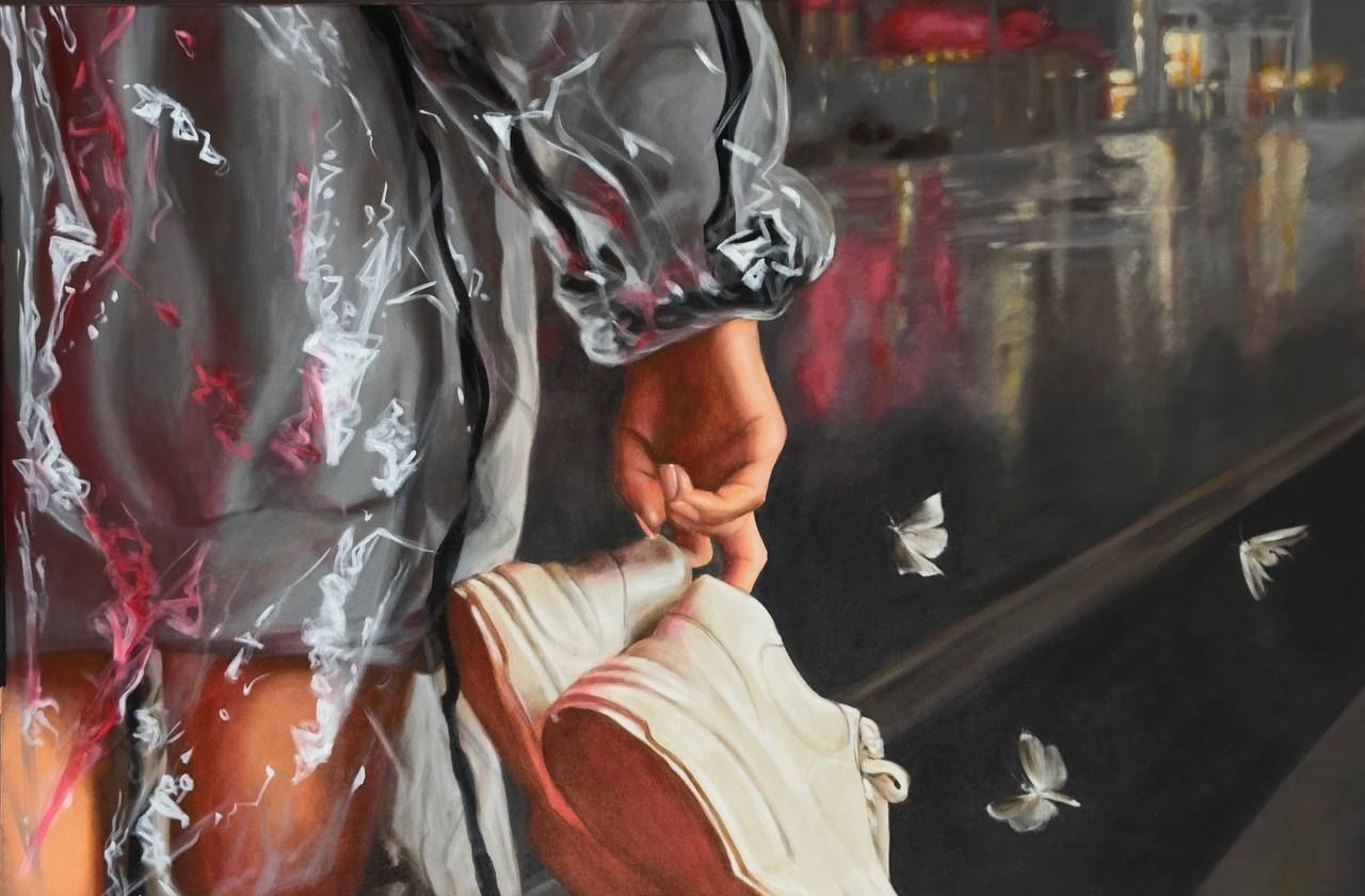 Татьяна Вафина (Картина, живопись - 
                  150 x 100 см) Босиком по теплым лужам