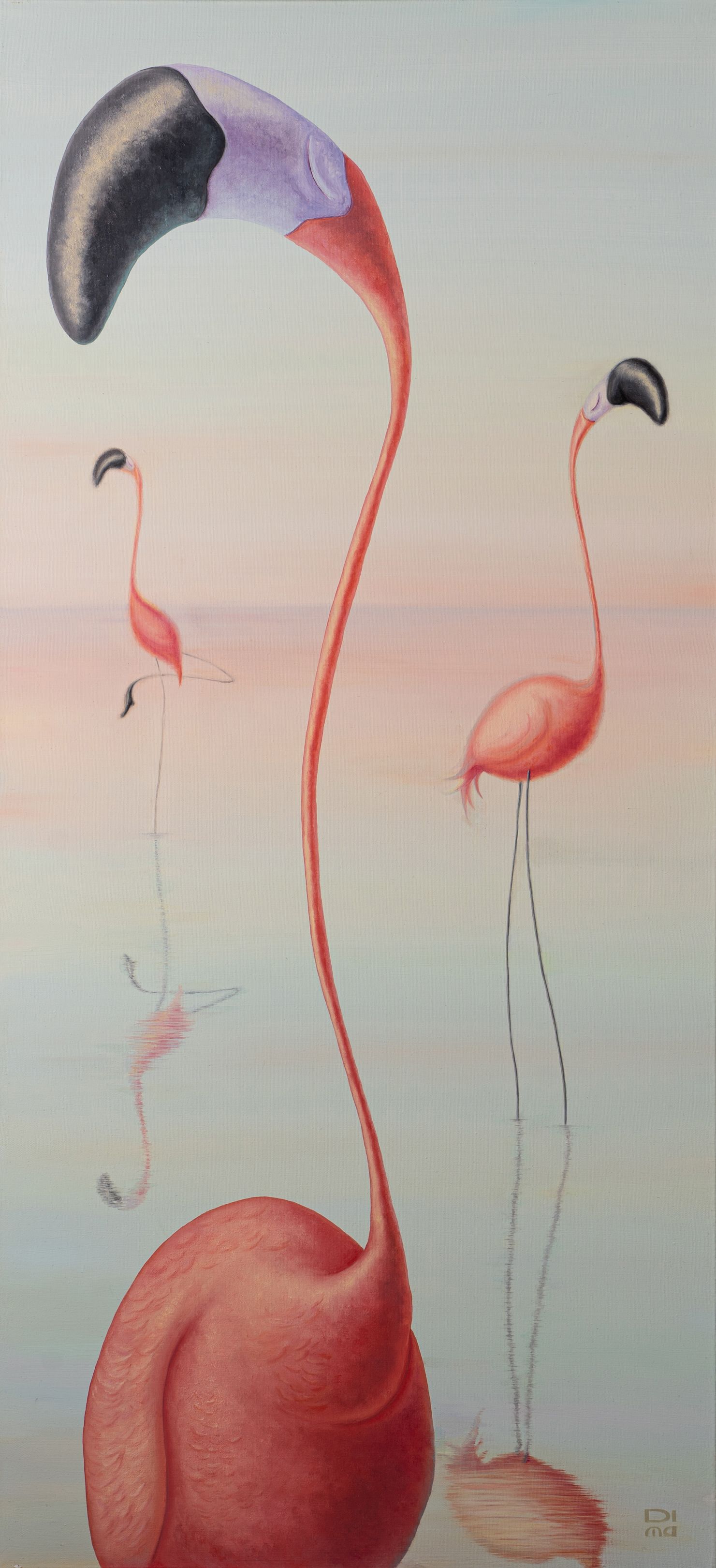 Дима Смольянинов (Картина, живопись - 
                  60 x 130 см) Flamingos