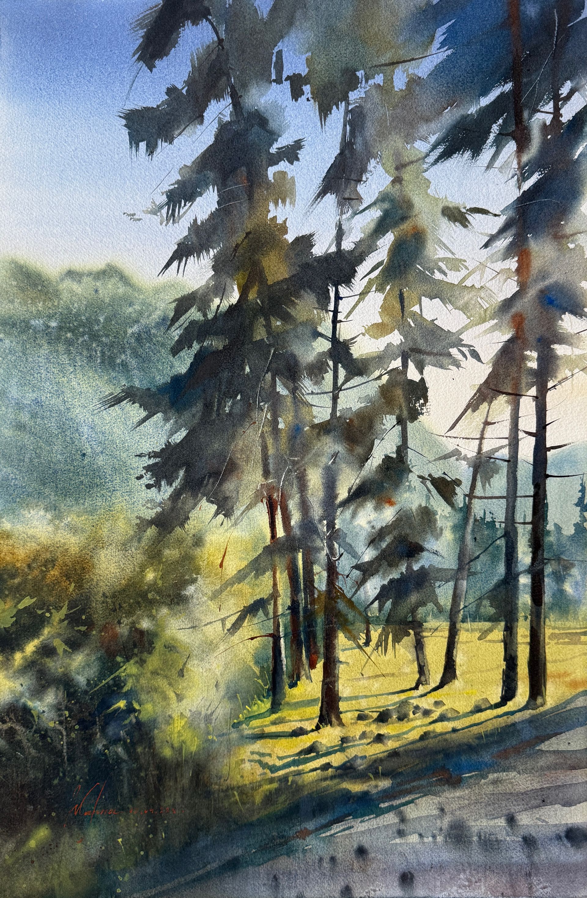 Жанна Губина (Авторская графика - 
                  36 x 56 см) Полуденные тени