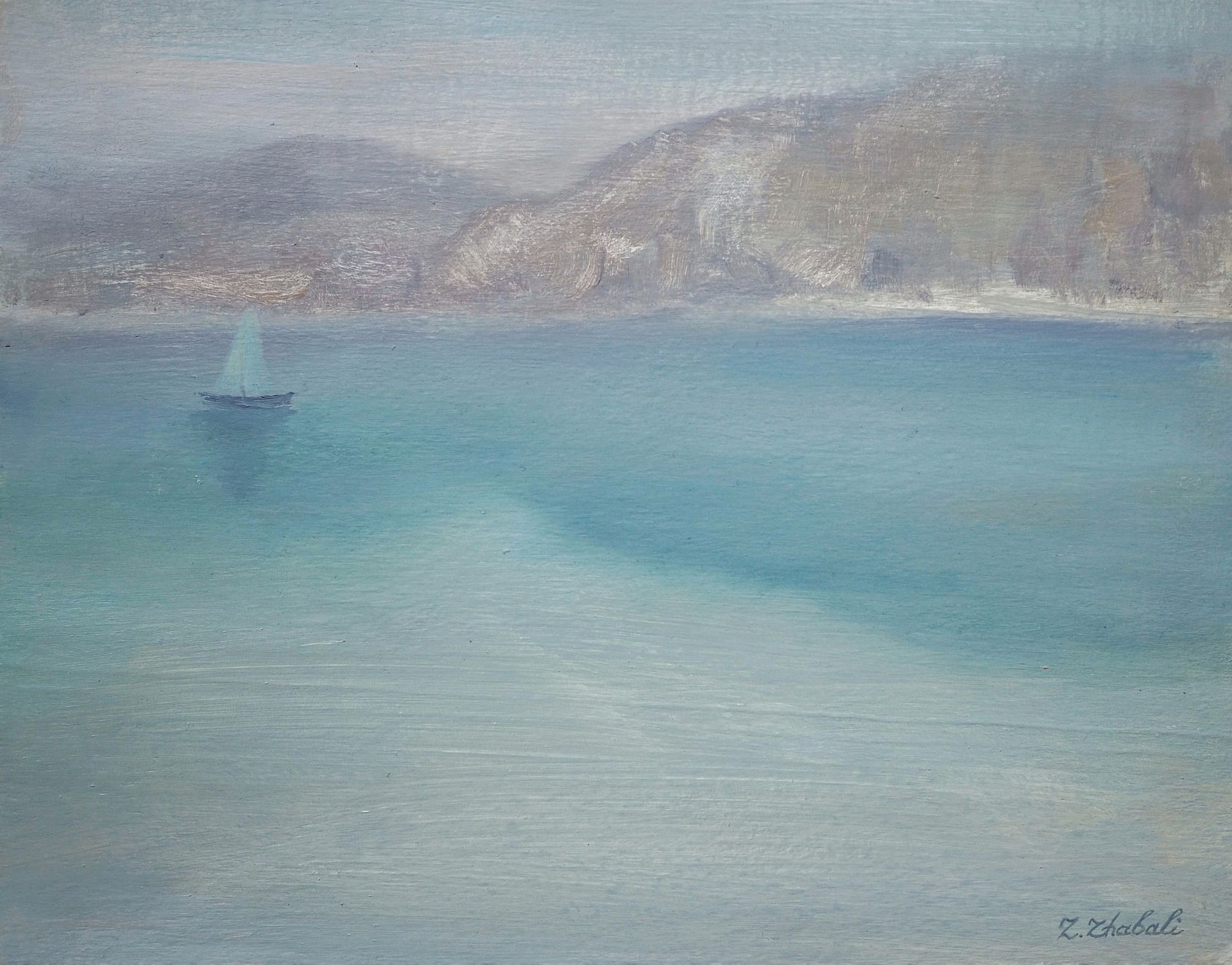 Заира Жабали (Картина, живопись - 
                  23.5 x 18 см) Тихая вода