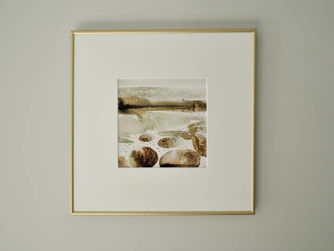 Анастасия Попова (Авторская графика - 
                  40 x 40 см) Река Катунь