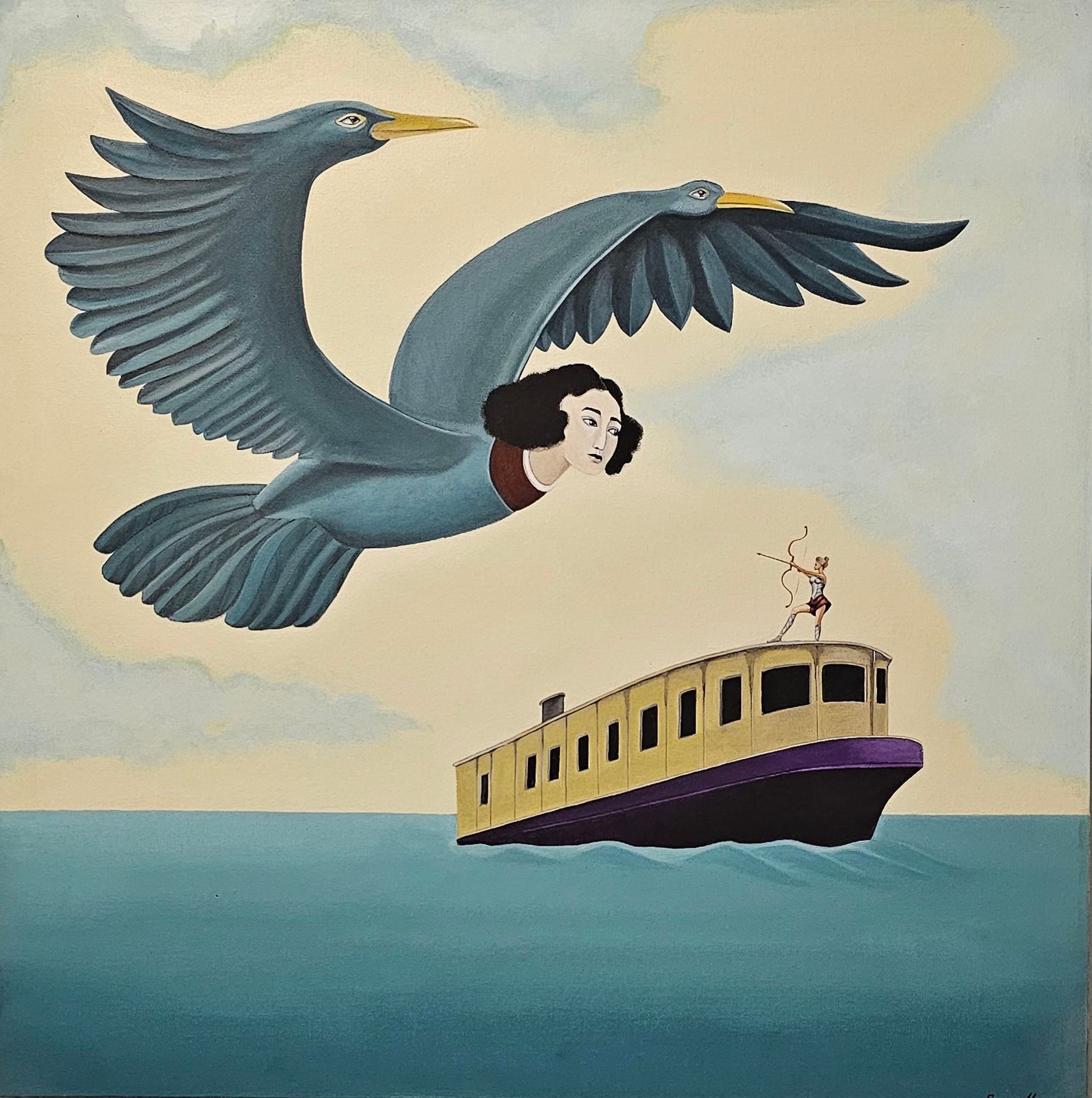 Нина Григель (Картина, живопись - 
                  50 x 50 см) Однажды в Эгейском море