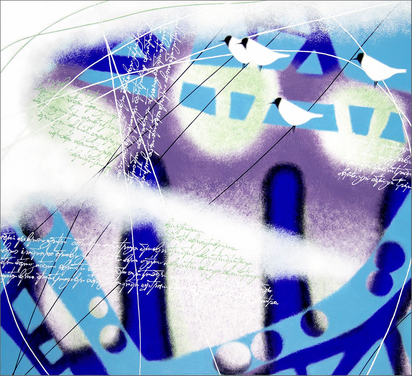 Александр Олигеров (Картина, живопись - 
                  110 x 100 см) Дым над водой