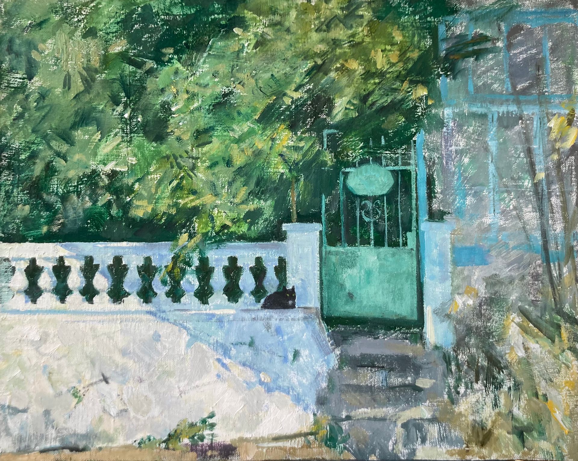 Люсинэ Туманян (Картина, живопись - 
                  50 x 40 см) Чёрный кот