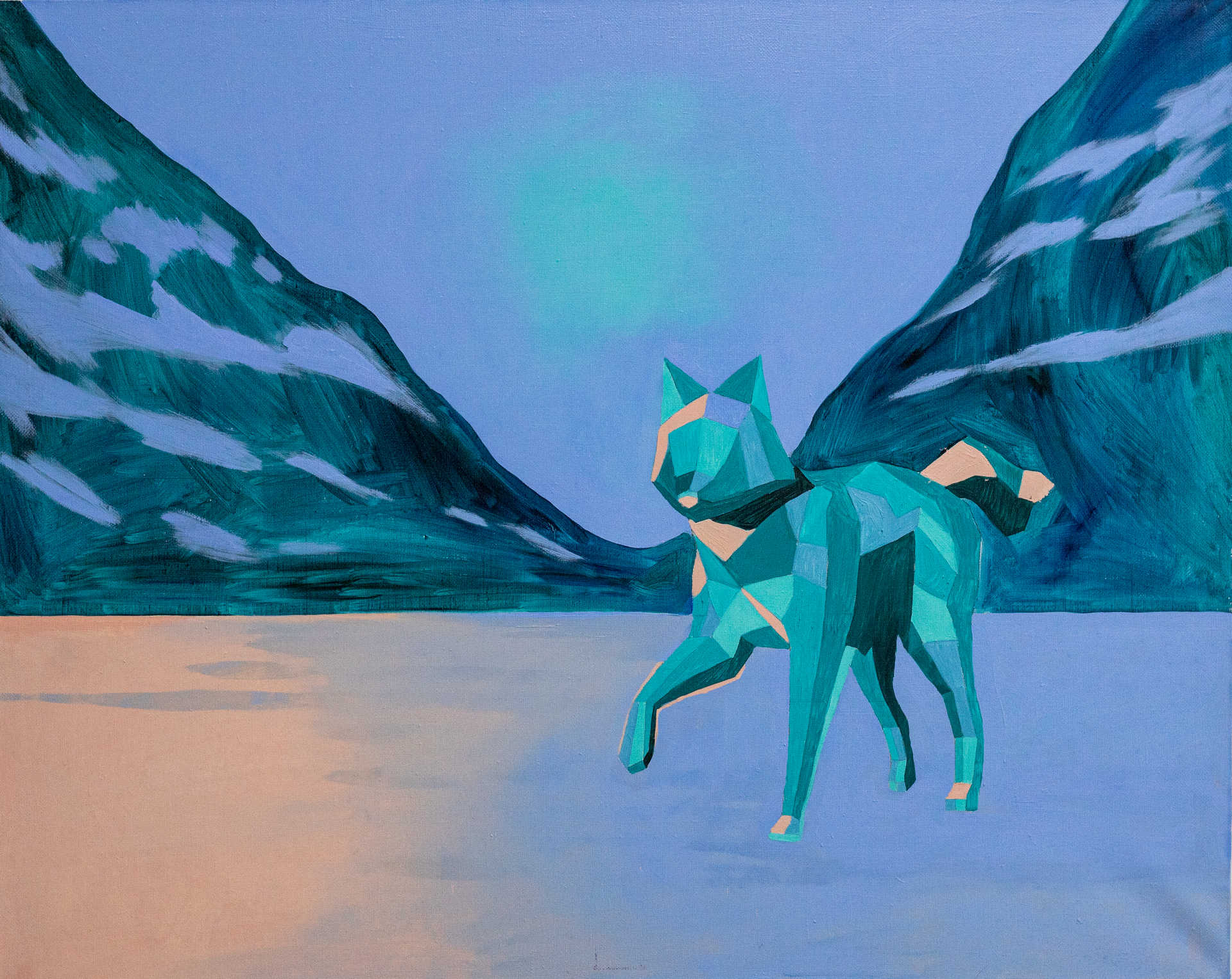 Дарья Панфилова (Картина, живопись - 
                  100 x 80 см) Духи Арктики _ кристаллический песец