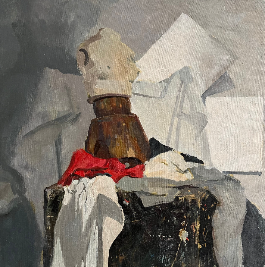 Борис Тарасов (Картина, живопись - 
                  40 x 40 см) Натюрморт с манекеном