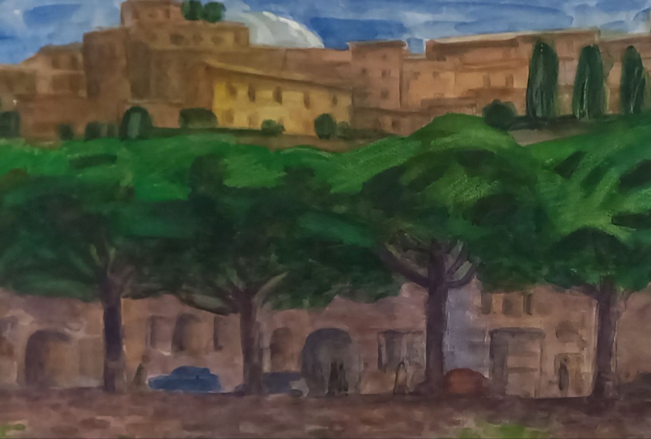 Светлана Атаханова (Авторская графика - 
                  55.5 x 35.5 см) Умбрийский пейзаж