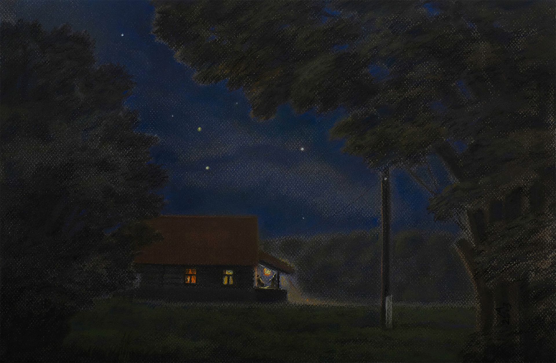 Александра Ларионова (Авторская графика - 
                  48 x 30 см) Сумерки