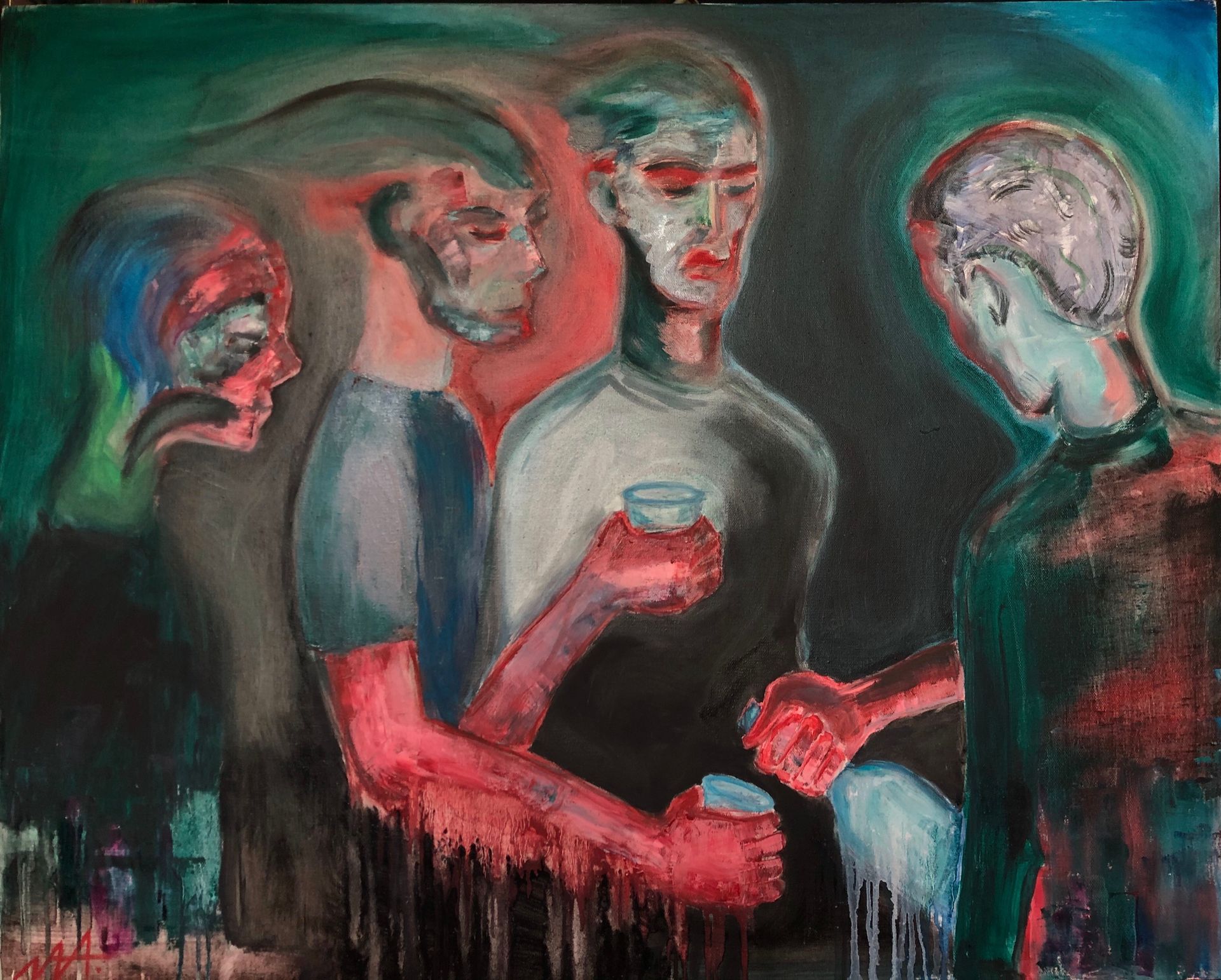 Артем Листиков (Картина, живопись - 
                  100 x 80 см) Green and Blue