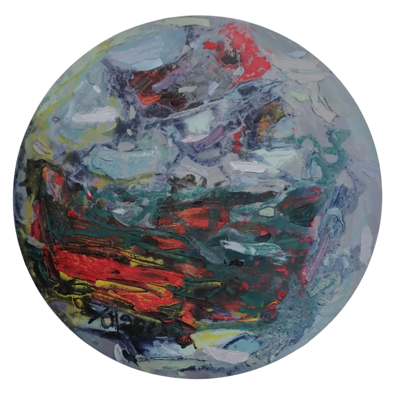 Полина Заремба (Картина, живопись - 
                  41 x 41 см) Coquelicot rouge