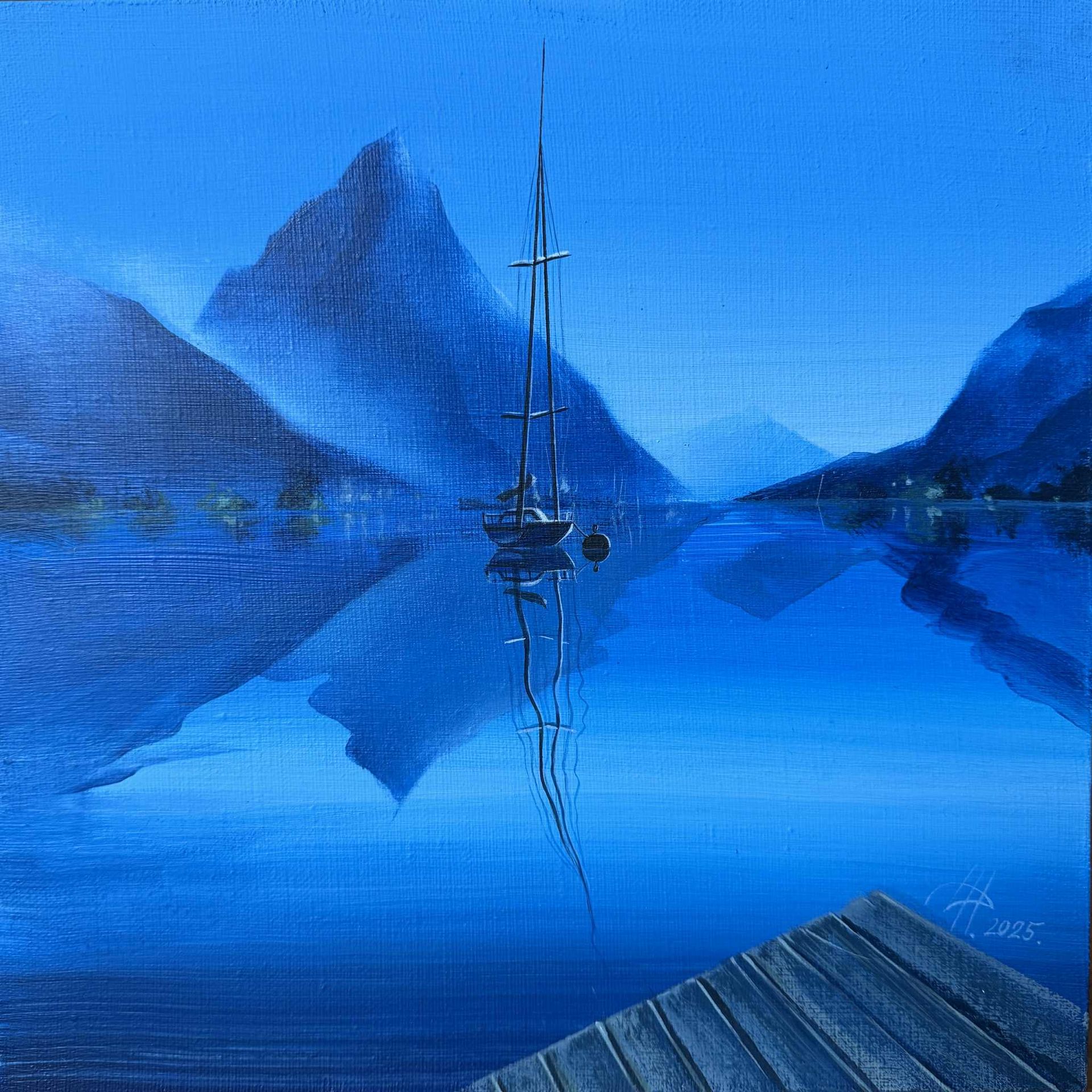 Динара Хёртнагль (Картина, живопись - 
                  30 x 30 см) Кораблик